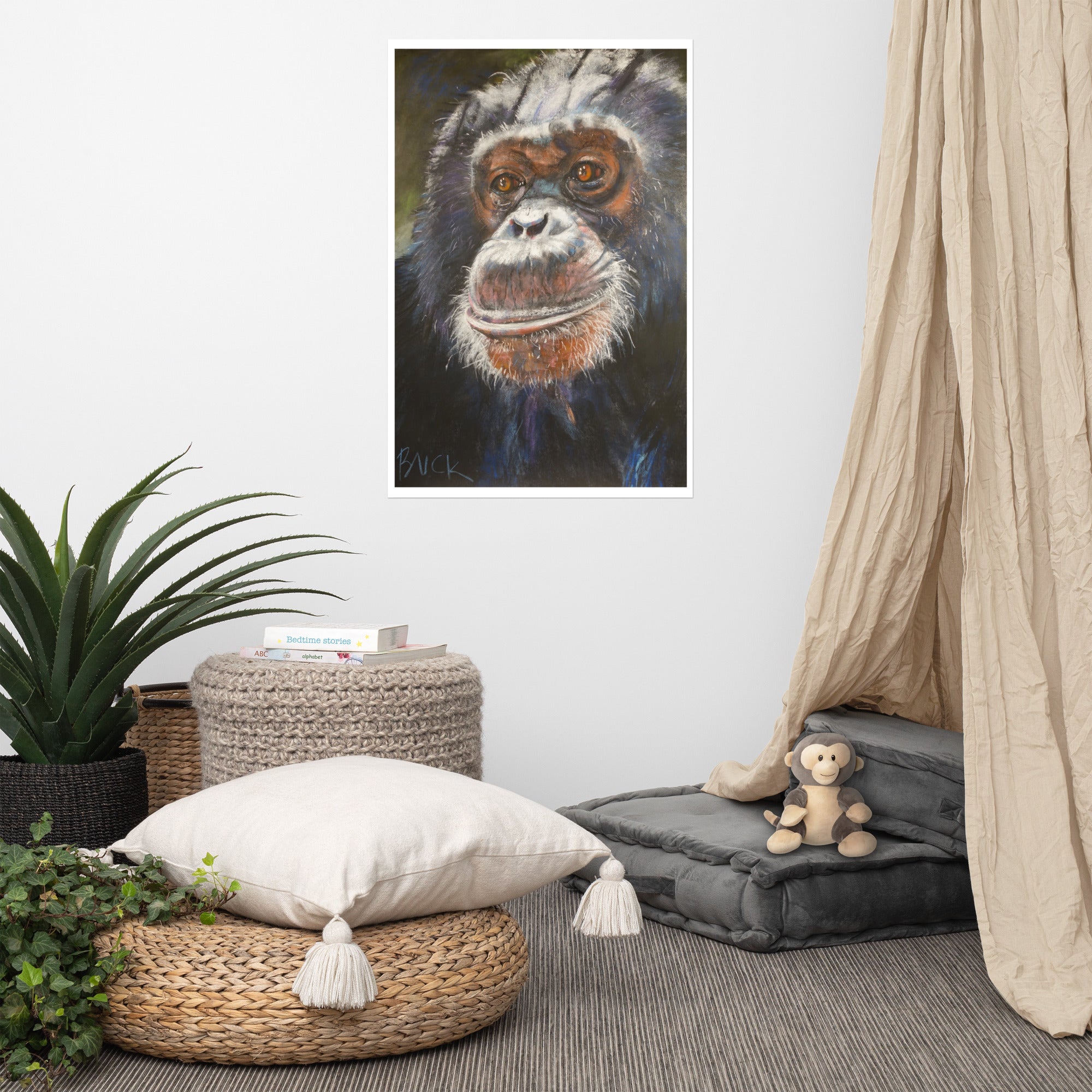 Bubbles Poster (24x36) art by Sue Buck | Center for Great Apes SHOP